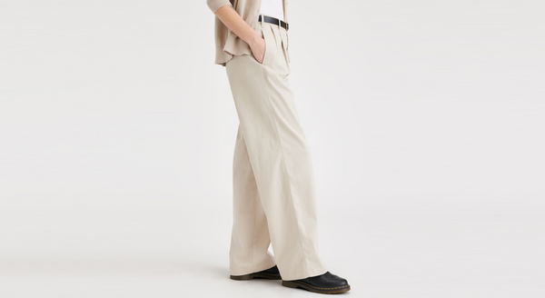 Dockers Beale Pleated Chino High Wide Fit Sahara Khaki