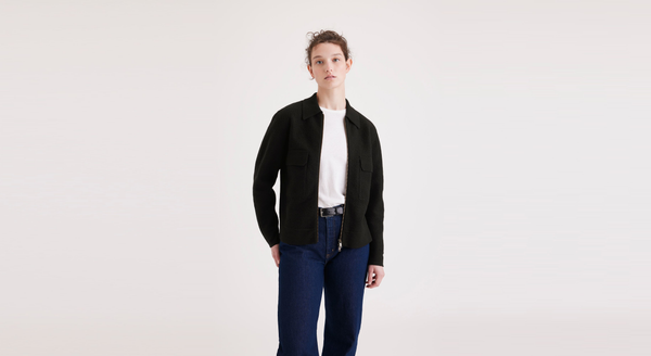 Dockers Boiled Wool Jacket Regular Fit Beautiful Black