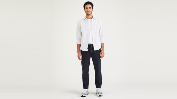 Dockers California Khakis Pull-On Straight Tapered Fit Blue