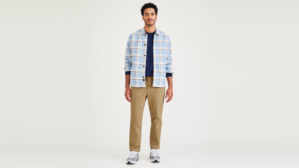 Dockers California Pull-On Khakis Straight Tapered Fit Brown