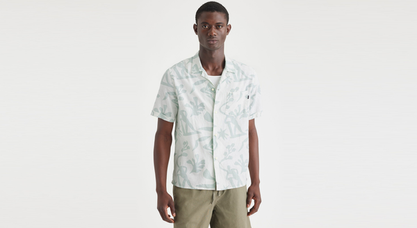 Dockers Camp Collar Shirt Regular Fit Provencial Harbor Grey