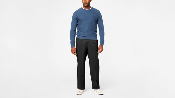Dockers Comfort Khakis Pleated Relaxed Fit Black Metal