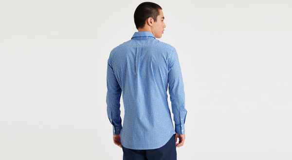 Dockers Crafted Button Up Slim Fit Basin Ceramic Blue