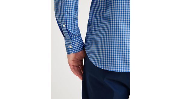Dockers Crafted Button Up Slim Fit Basin Ceramic Blue