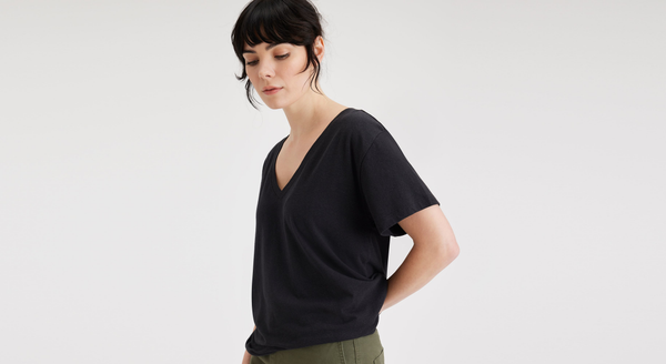 Dockers Deep V-Neck Tee Regular Fit Beautiful Black