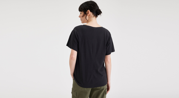 Dockers Deep V-Neck Tee Regular Fit Beautiful Black