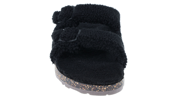 Dockers 2 Buckle Sherpa Slippers Black