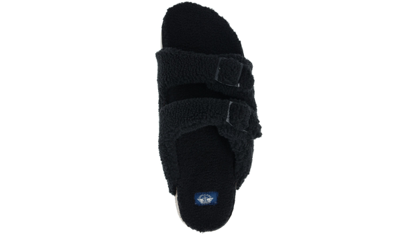 Dockers 2 Buckle Sherpa Slippers Black