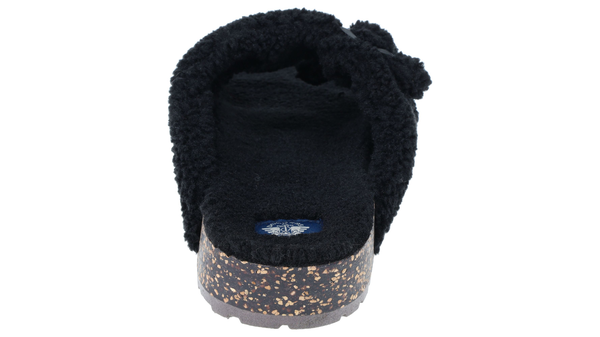 Dockers 2 Buckle Sherpa Slippers Black