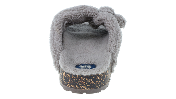 Dockers 2 Buckle Sherpa Slippers Grey