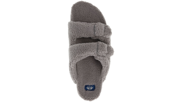 Dockers 2 Buckle Sherpa Slippers Grey