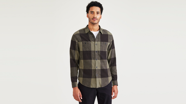 Dockers 2 Pocket Workshirt Regular Fit Brown