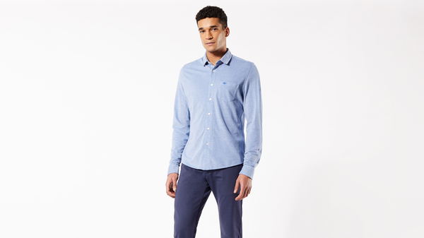 Dockers Alpha Button-Up Shirt Slim Fit Blue