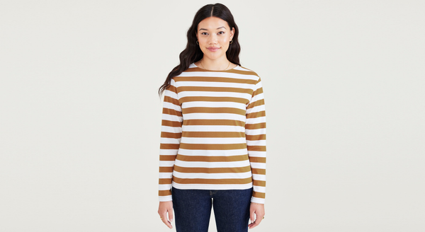 Dockers Boatneck Shirt Regular Fit Orange