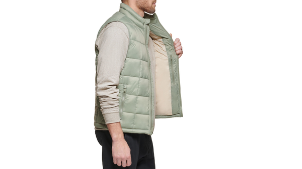 Dockers Box Quilt Puffer Vest Regular Fit Green