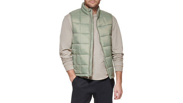 Dockers Box Quilt Puffer Vest Regular Fit Green
