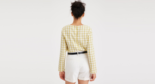 Dockers Button Back Blouse Regular Fit Yellow