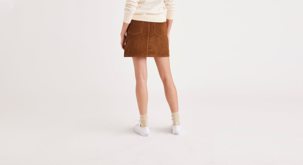Dockers Button Front Mini Skirt Brown
