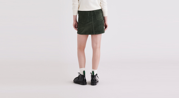 Dockers Button Front Mini Skirt Green