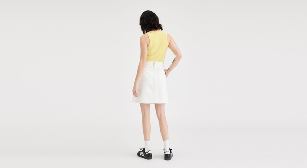 Dockers Button Front Mini Skirt White