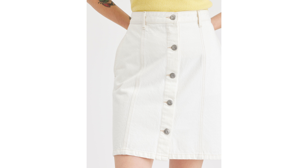 Dockers Button Front Mini Skirt White