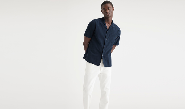 Dockers Camp Collar Shirt Regular Fit Blue