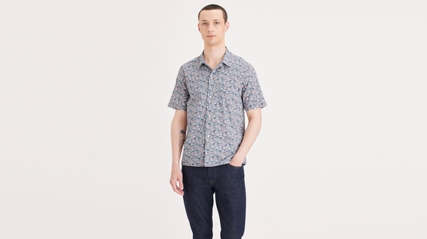 Dockers Camp Collar Shirt Regular Fit Blue