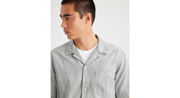 Dockers Camp Collar Shirt Regular Fit Grey