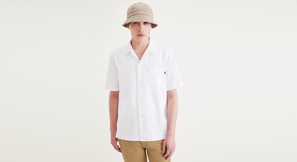 Dockers Camp Collar Shirt Regular Fit Lucent White