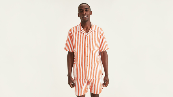 Dockers Camp Collar Shirt Regular Fit Orange