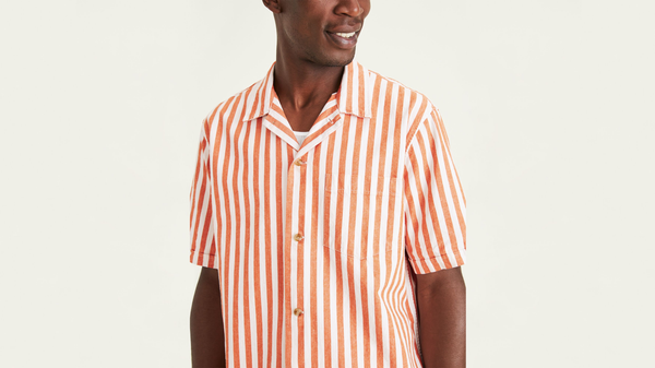 Dockers Camp Collar Shirt Regular Fit Orange