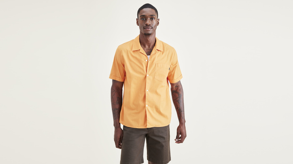Dockers Camp Collar Shirt Regular Fit Orange