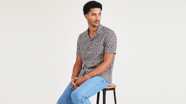 Dockers Camp Collar Shirt Regular Fit Purple