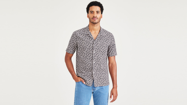 Dockers Camp Collar Shirt Regular Fit Purple