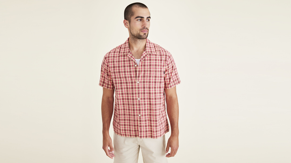 Dockers Camp Collar Shirt Regular Fit Red