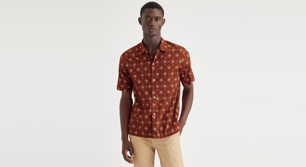 Dockers Camp Collar Shirt Regular Fit Red