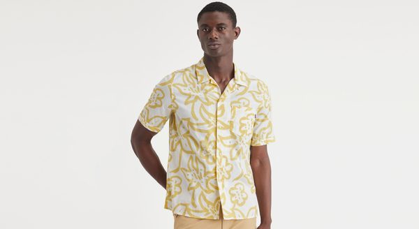 Dockers Camp Collar Shirt Regular Fit Yellow