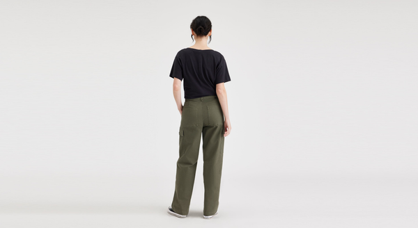 Dockers Cargo Pant High Wide Fit Army Green