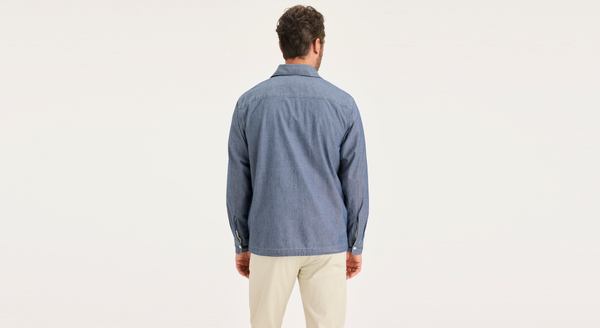 Dockers Coaches Shirt Jacket Relaxed Fit Blue