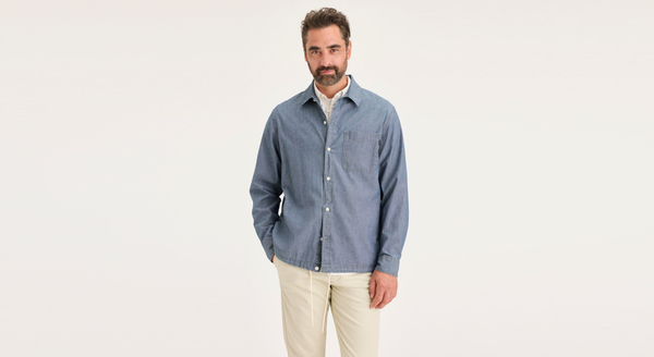 Dockers Coaches Shirt Jacket Relaxed Fit Blue