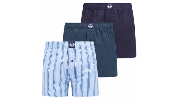 Dockers Cotton Woven Boxers 3 Pack Blue Stripe