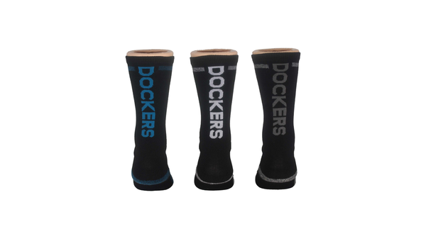 Dockers Crew Hiker Socks 3 Pack Grey Multi