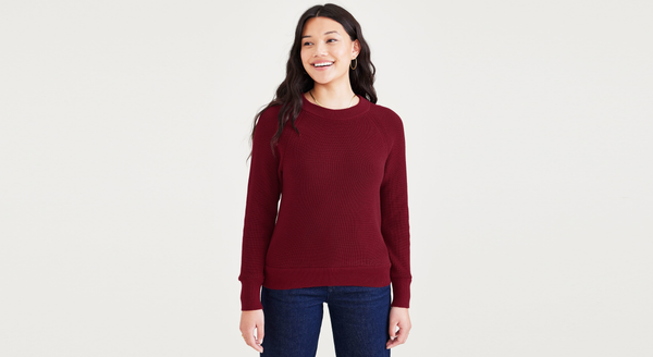 Dockers Crewneck Sweater Classic Fit Tibetan Red