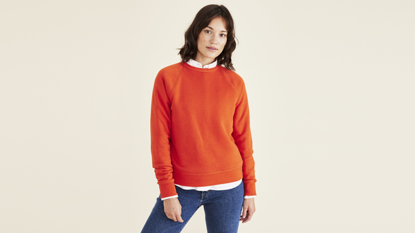 Dockers Crewneck Sweatshirt Classic Fit Red Clay