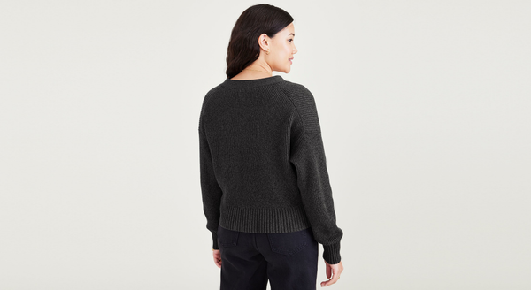 Dockers Cropped Cardigan Relaxed Fit Black