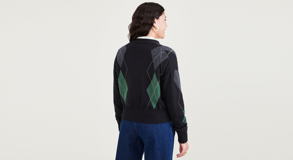 Dockers Cropped Cardigan Relaxed Fit Black