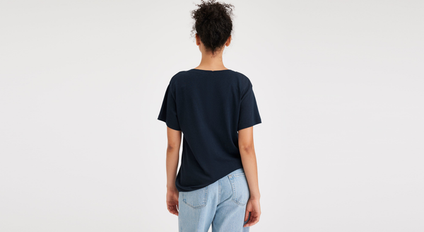 Dockers Deep V-Neck Tee Regular Fit Blue
