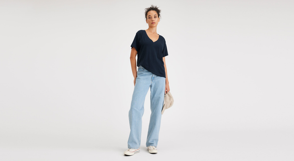 Dockers Deep V-Neck Tee Regular Fit Blue
