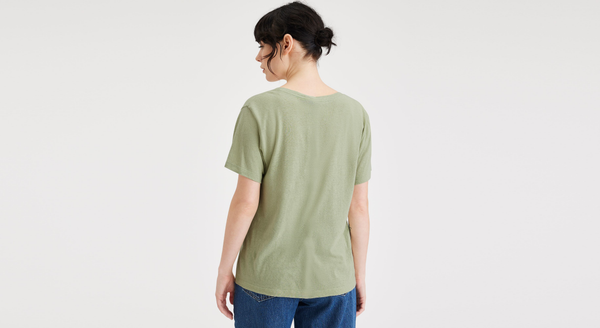Dockers Deep V-Neck Tee Regular Fit Green