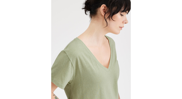 Dockers Deep V-Neck Tee Regular Fit Green